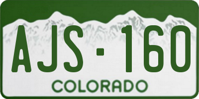 CO license plate AJS160