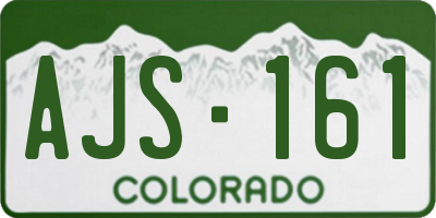 CO license plate AJS161