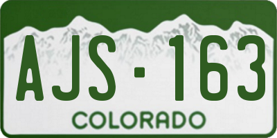 CO license plate AJS163