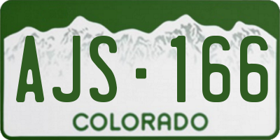 CO license plate AJS166