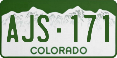 CO license plate AJS171