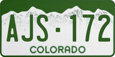 CO license plate AJS172