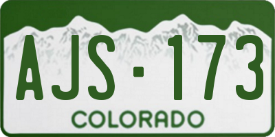 CO license plate AJS173