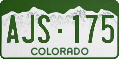 CO license plate AJS175