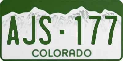 CO license plate AJS177