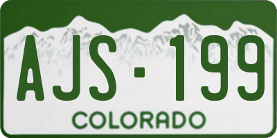 CO license plate AJS199