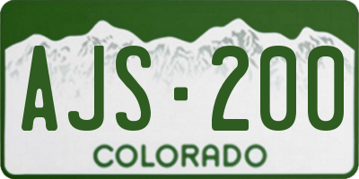 CO license plate AJS200
