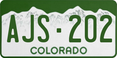 CO license plate AJS202
