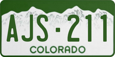 CO license plate AJS211