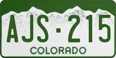 CO license plate AJS215