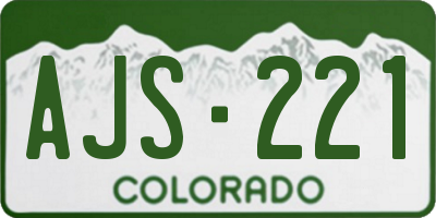 CO license plate AJS221