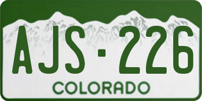 CO license plate AJS226