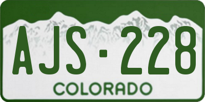 CO license plate AJS228