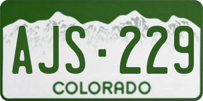 CO license plate AJS229