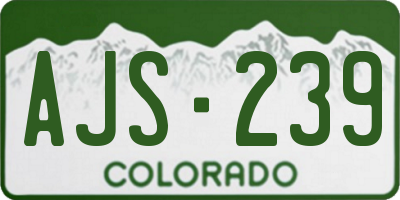 CO license plate AJS239