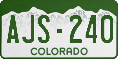 CO license plate AJS240