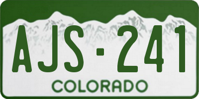 CO license plate AJS241