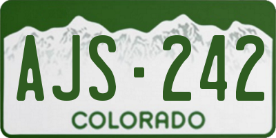 CO license plate AJS242