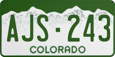 CO license plate AJS243