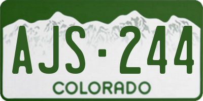 CO license plate AJS244