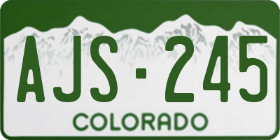 CO license plate AJS245