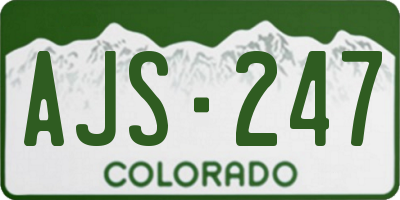 CO license plate AJS247