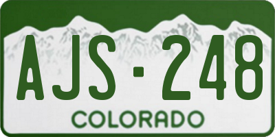 CO license plate AJS248