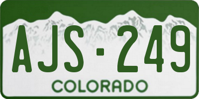 CO license plate AJS249