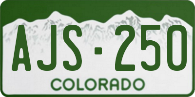 CO license plate AJS250
