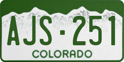 CO license plate AJS251