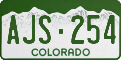 CO license plate AJS254