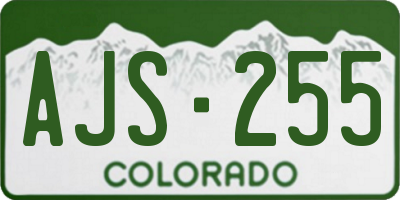 CO license plate AJS255