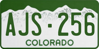 CO license plate AJS256