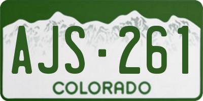 CO license plate AJS261