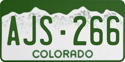 CO license plate AJS266