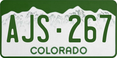 CO license plate AJS267