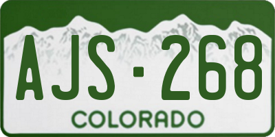CO license plate AJS268
