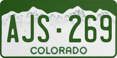 CO license plate AJS269