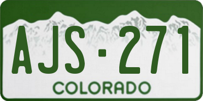 CO license plate AJS271