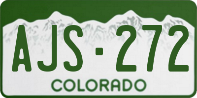 CO license plate AJS272