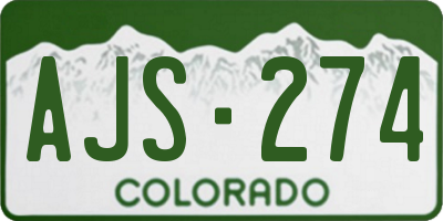 CO license plate AJS274