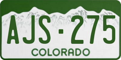 CO license plate AJS275