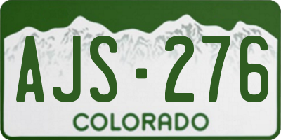 CO license plate AJS276