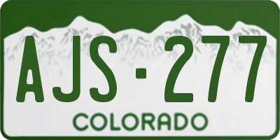 CO license plate AJS277