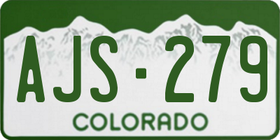 CO license plate AJS279