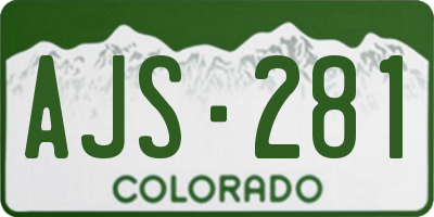 CO license plate AJS281