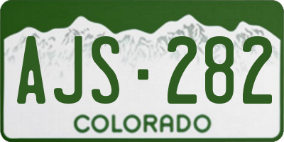 CO license plate AJS282