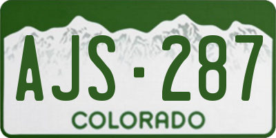 CO license plate AJS287