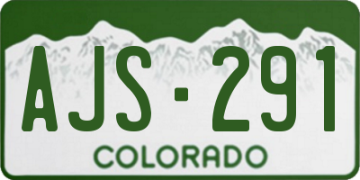 CO license plate AJS291