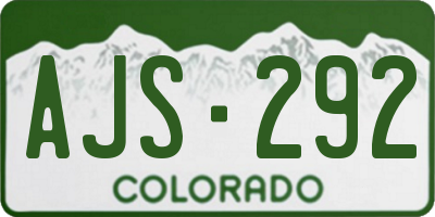 CO license plate AJS292